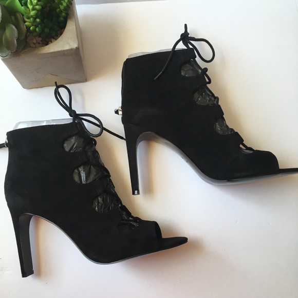 Nine West Shoes - NWB Nine West Black Suede Lace up Dress Heels